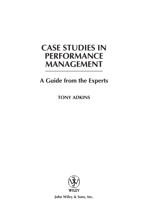 Cover image for book Case Studies in Performance Management