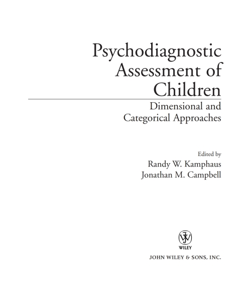Cover image for book Psychodiagnostic Assessment of Children