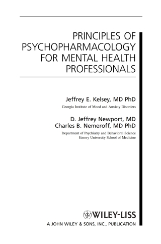 Principles of Psychopharmacology for Mental Health Professionals