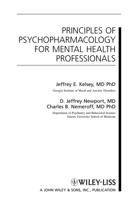 Cover image for book Principles of Psychopharmacology for Mental Health Professionals