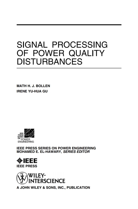 Cover image for book Signal Processing of Power Quality Disturbances