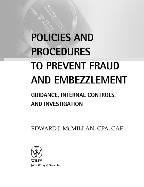 Cover image for book Policies and Procedures to Prevent Fraud and Embezzlement