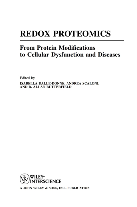 Cover image for book Redox Proteomics