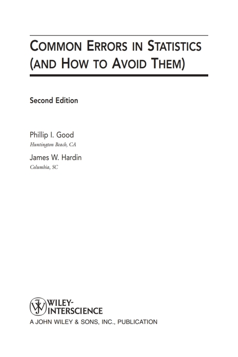 Cover image for book Common Errors in Statistics (and How to Avoid Them)