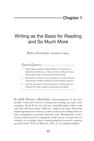 Writing as the Basis for Reading and So Much More