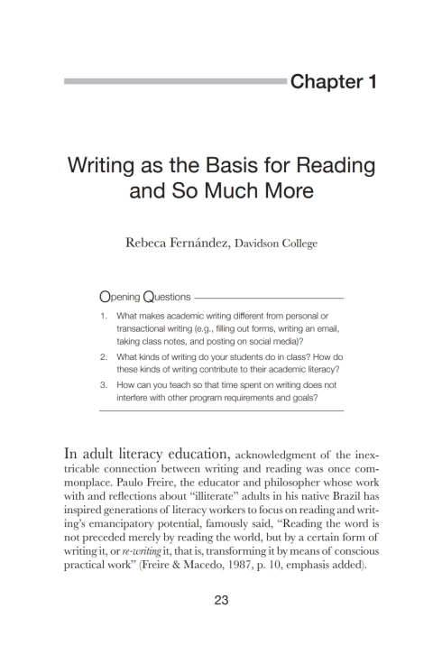 Cover image for book Writing as the Basis for Reading and So Much More