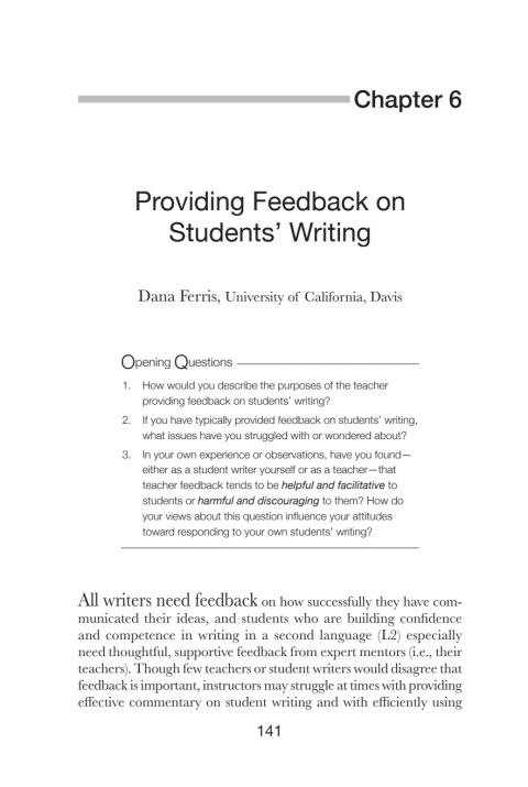 Cover image for book Providing Feedback on Students’ Writing
