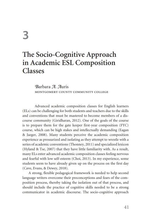 Cover image for book The Socio-Cognitive Approach in Academic ESL Composition Classes