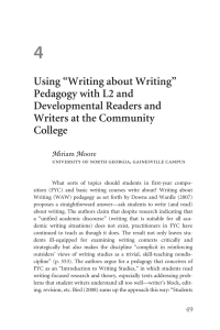 Cover image: Using “Writing about Writing” Pedagogy with L2 and Developmental Readers and Writers at the Community College 1st edition 9780472037919