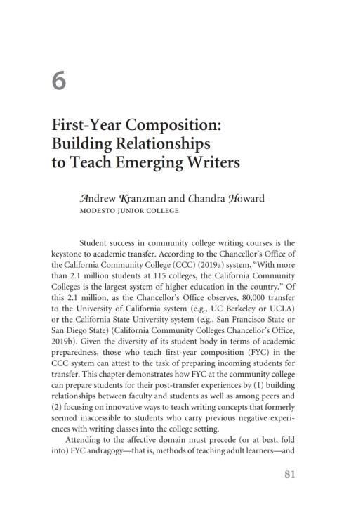 Cover image for book First-Year Composition: Building Relationships to Teach Emerging Writers