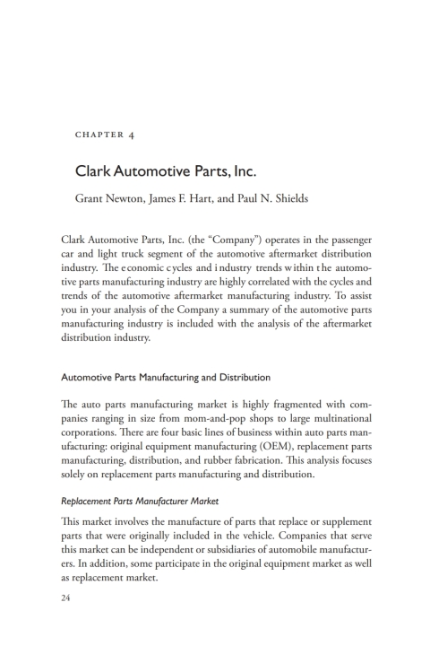 Cover image for book A Casebook on Corporate Renewal, Ch. 4 - Clark Automotive Parts, Inc.