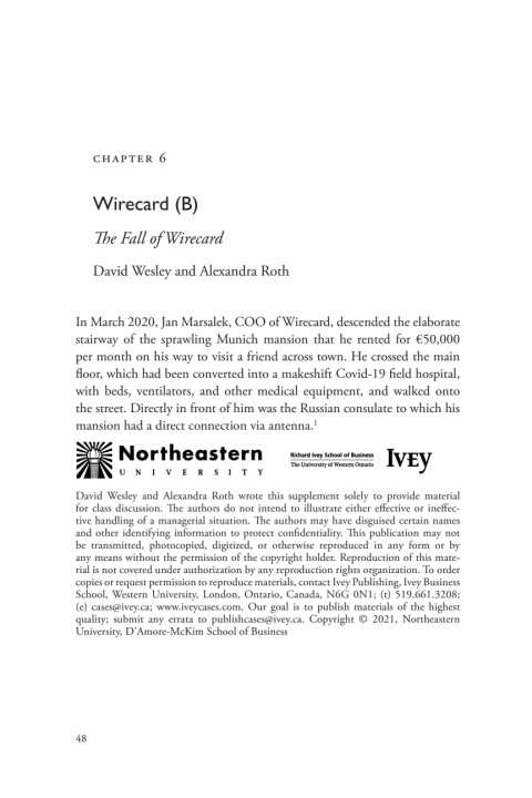 Cover image for book A Casebook on Corporate Renewal, Ch. 6 - Wirecard (B) The Fall of Wirecard