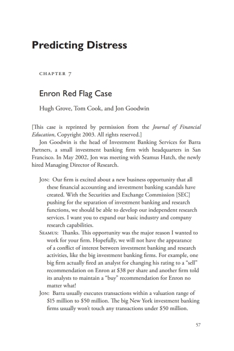 Cover image for book A Casebook on Corporate Renewal, Ch. 7 - Enron Red Flag Case