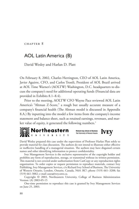 Cover image for book A Casebook on Corporate Renewal, Ch. 8 - AOL Latin America (B)