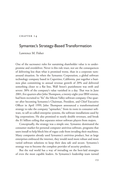 Cover image for book A Casebook on Corporate Renewal, Ch. 14 - Symantec's Strategy-Based Transformation