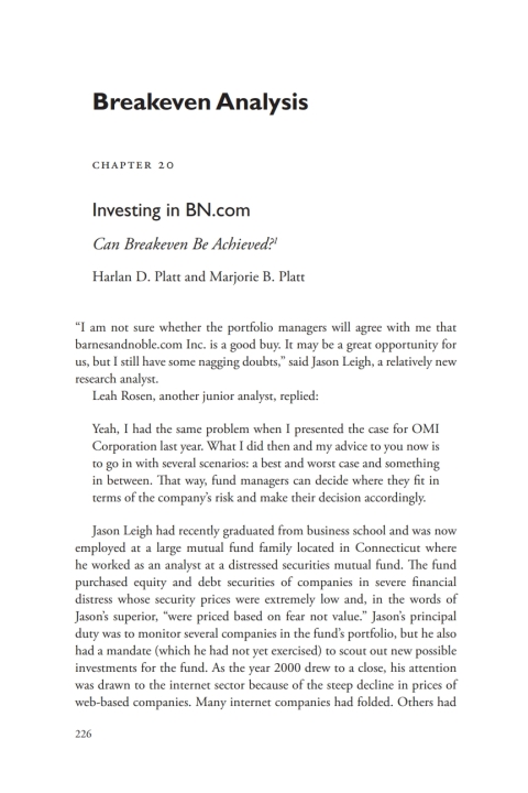 Cover image for book A Casebook on Corporate Renewal, Ch. 20 - Investing in BN.com, Can Breakeven be Achieved?