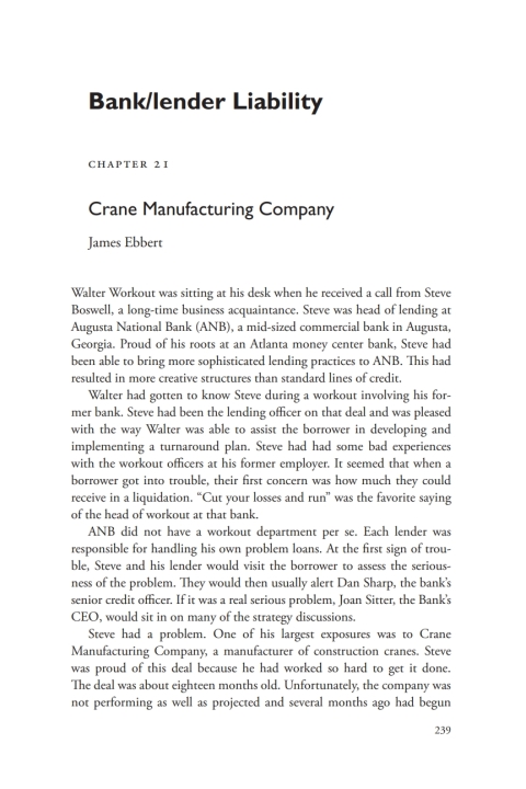 Cover image for book A Casebook on Corporate Renewal, Ch. 21 - Crane Manufacturing Company