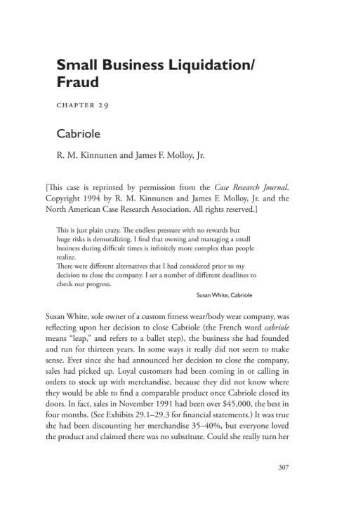 Cover image for book A Casebook on Corporate Renewal, Ch. 29 - Cabriole