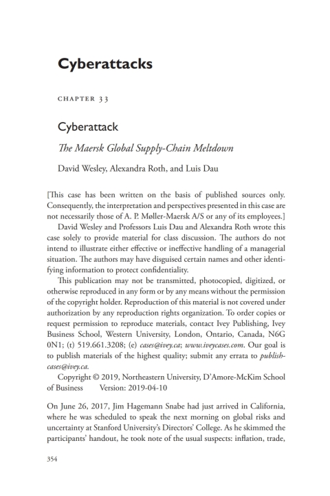 Cover image for book A Casebook on Corporate Renewal, Ch. 33 - The Maersk Global Supply Chain Meltdown