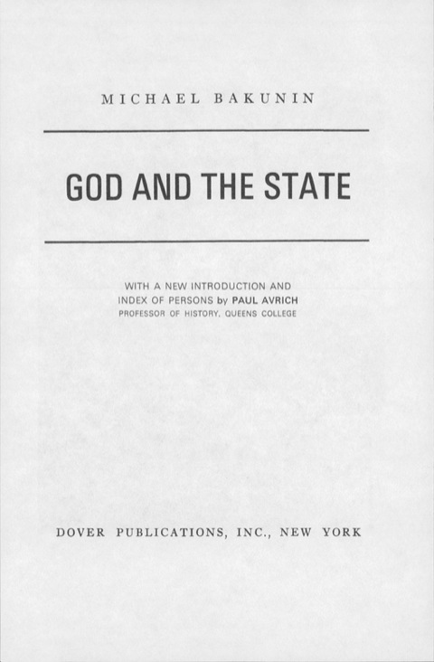 Cover image for book God and the State