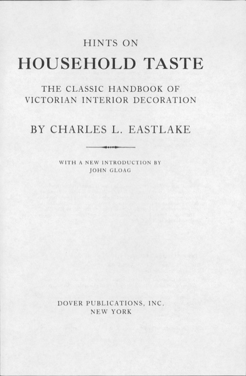 Cover image for book Hints on Household Taste