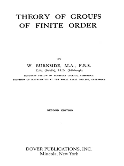 Cover image for book Theory of Groups of Finite Order