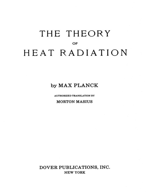 Cover image for book The Theory of Heat Radiation