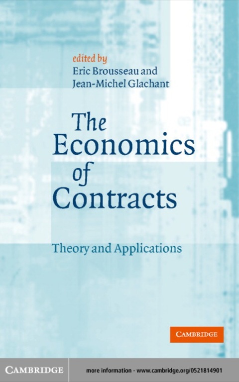 Cover image for book The Economics of Contracts