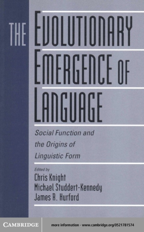 Cover image for book The Evolutionary Emergence of Language