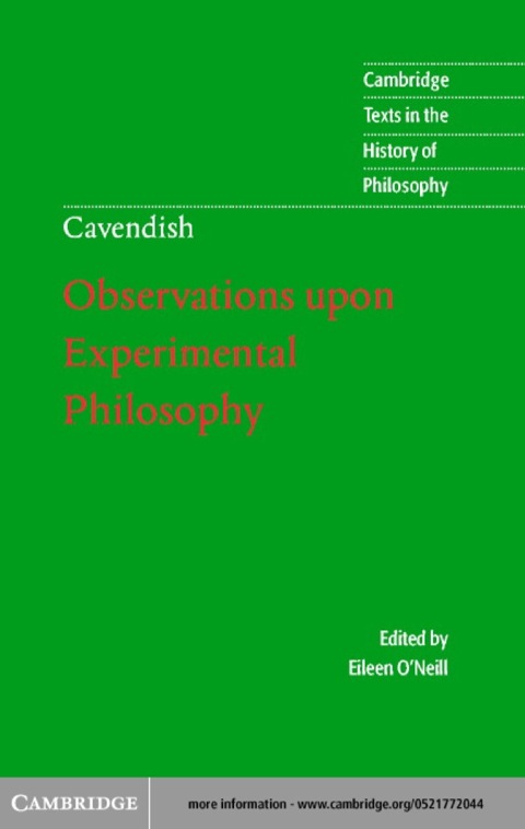 Cover image for book Margaret Cavendish: Observations upon Experimental Philosophy