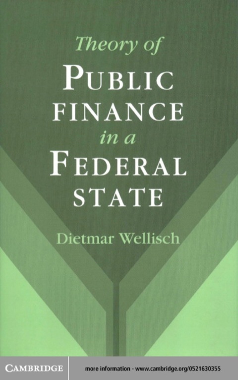Cover image for book Theory of Public Finance in a Federal State