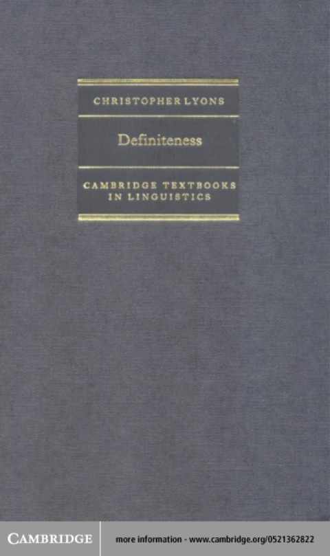 Cover image for book Definiteness