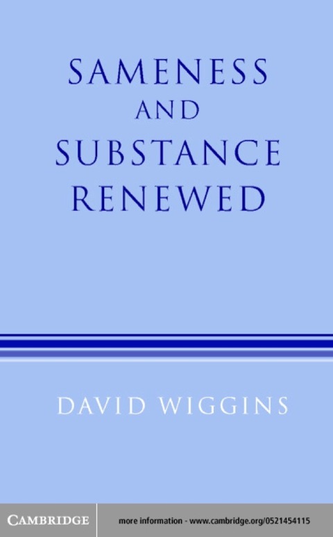 Cover image for book Sameness and Substance Renewed