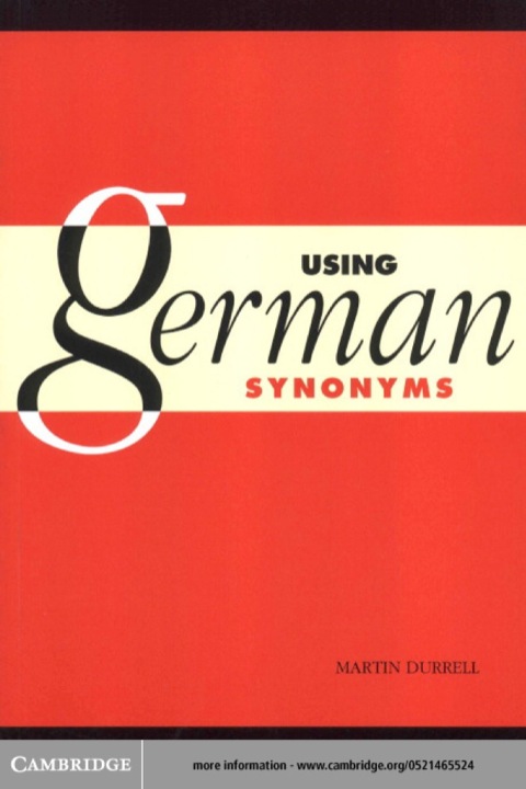 Cover image for book Using German Synonyms