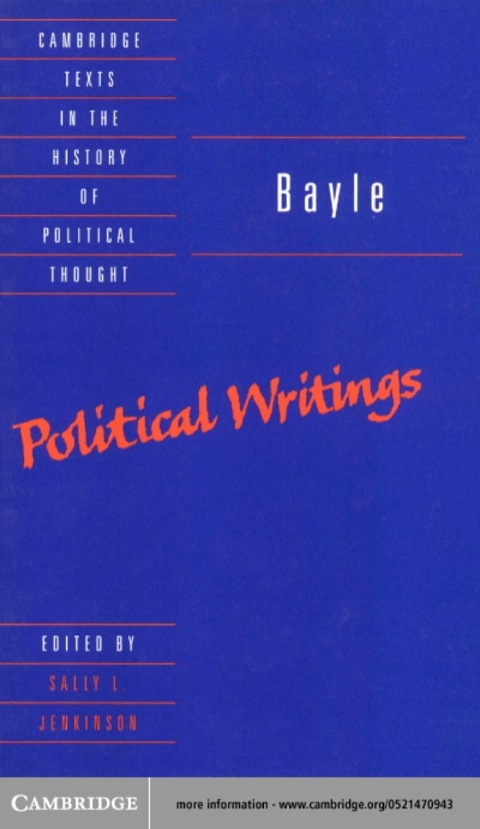 Cover image for book Bayle: Political Writings