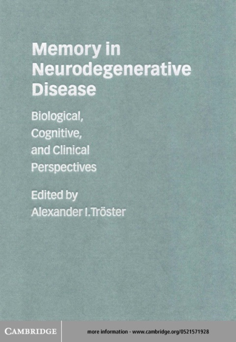 Cover image for book Memory in Neurodegenerative Disease