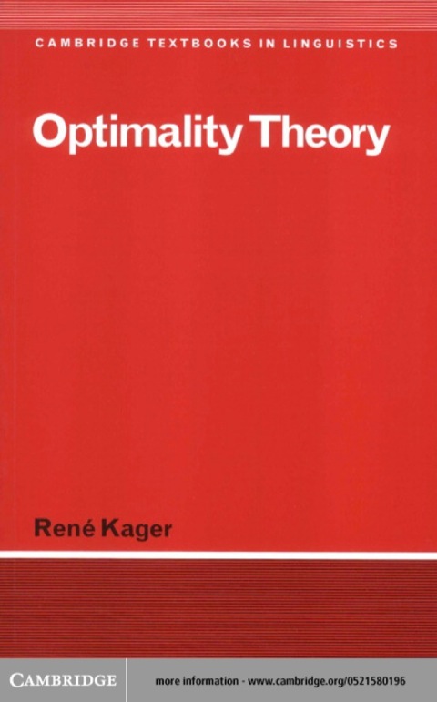 Cover image for book Optimality Theory
