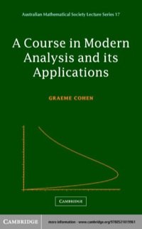 Cover image: A Course in Modern Analysis and its Applications 1st edition 9780521819961