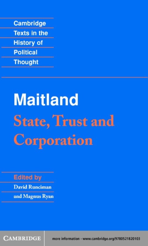 Cover image for book Maitland: State, Trust and Corporation