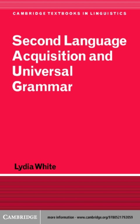 Cover image for book Second Language Acquisition and Universal Grammar