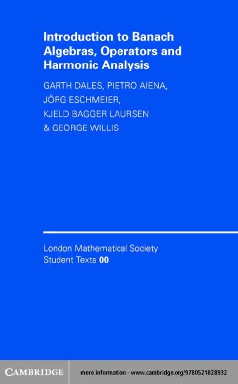 Cover image for book Introduction to Banach Algebras, Operators, and Harmonic Analysis