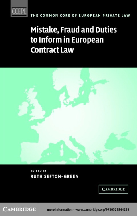 Cover image for book Mistake, Fraud and Duties to Inform in European Contract Law