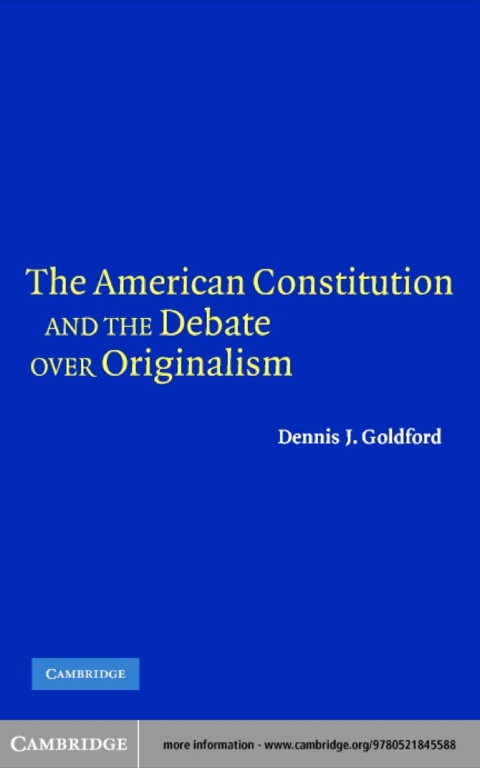 Cover image for book The American Constitution and the Debate over Originalism