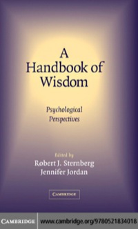 Cover image: A Handbook of Wisdom 1st edition 9780521834018