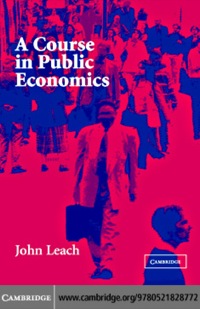 Cover image: A Course in Public Economics 9780521828772
