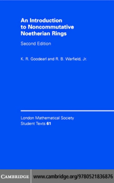 Cover image for book An Introduction to Noncommutative Noetherian Rings