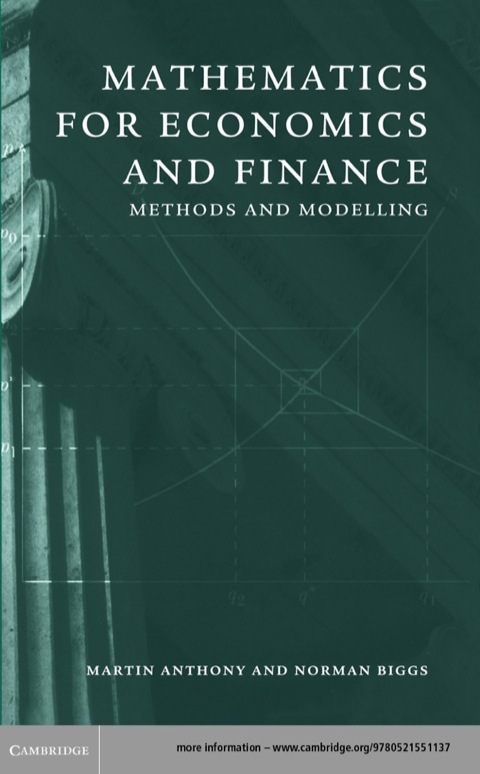 Cover image for book Mathematics for Economics and Finance