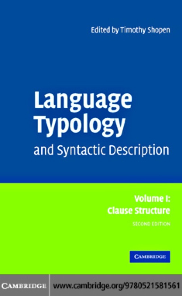 Language Typology and Syntactic Description: Volume 1, Clause Structure