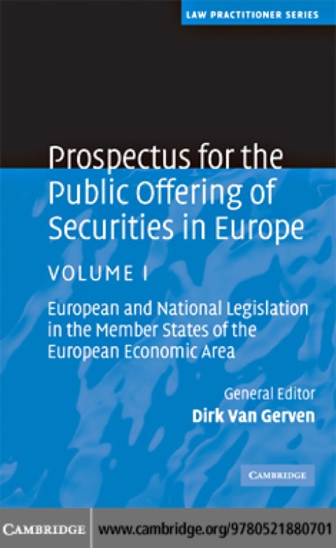 Cover image for book Prospectus for the Public Offering of Securities in Europe: Volume 1
