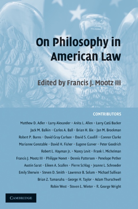 Cover image for book On Philosophy in American Law